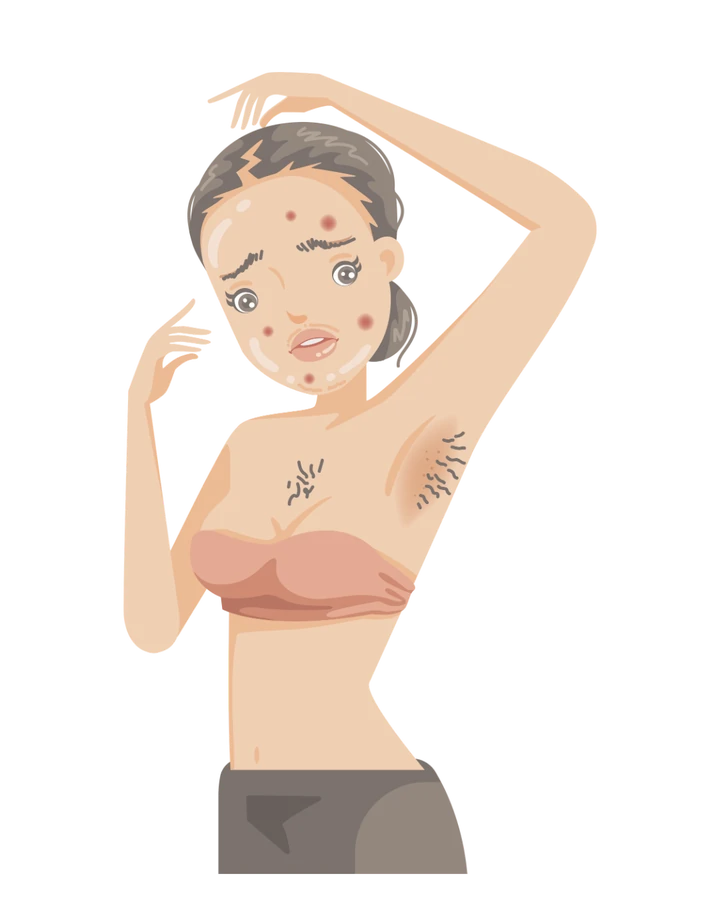Skin and hair concern illustration