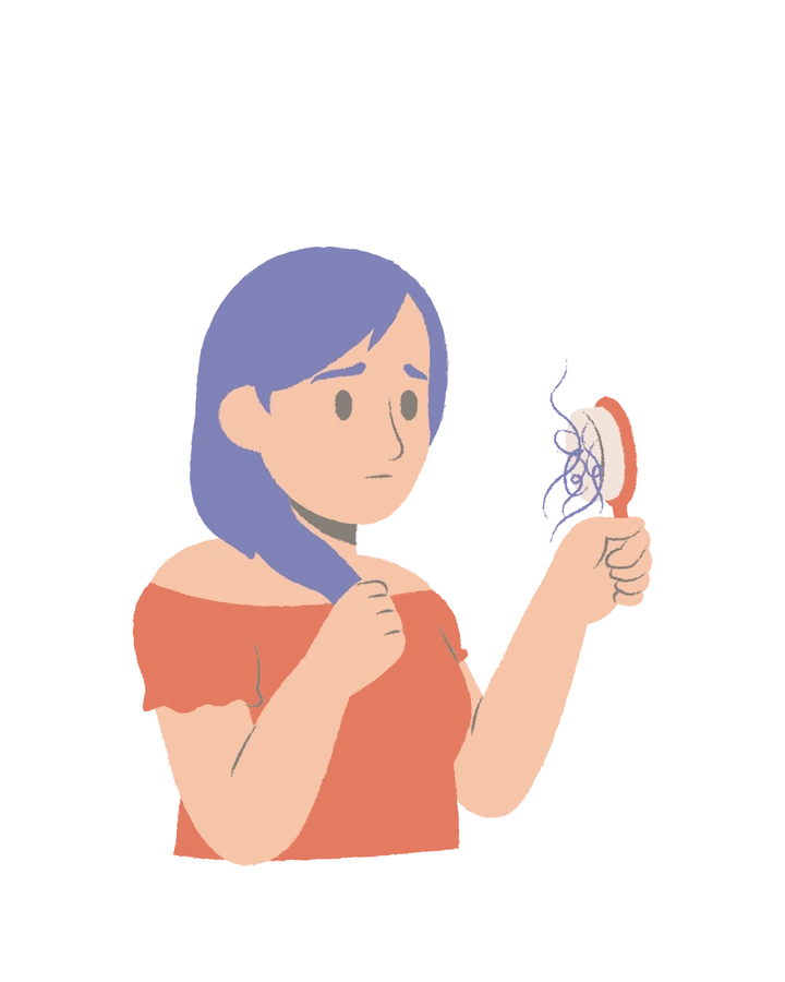 Hair thinning illustration